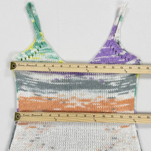 Zara Women's Multicolored Knit Sweater Maxi Midi Dress Medium Orange Purple - Picture 10 of 13